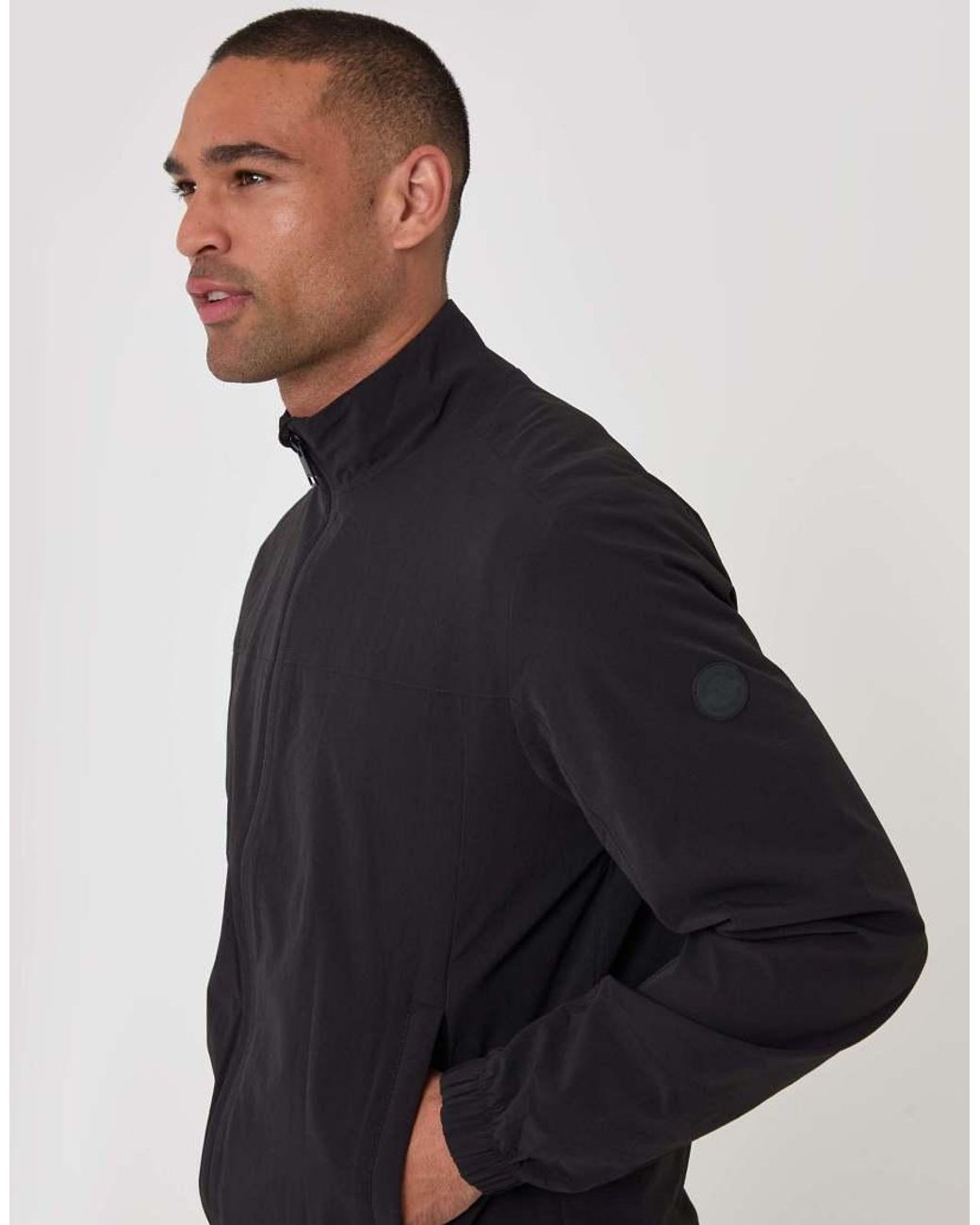 Threadbare Blue Showerproof Ripstop Harrington Jacket for men