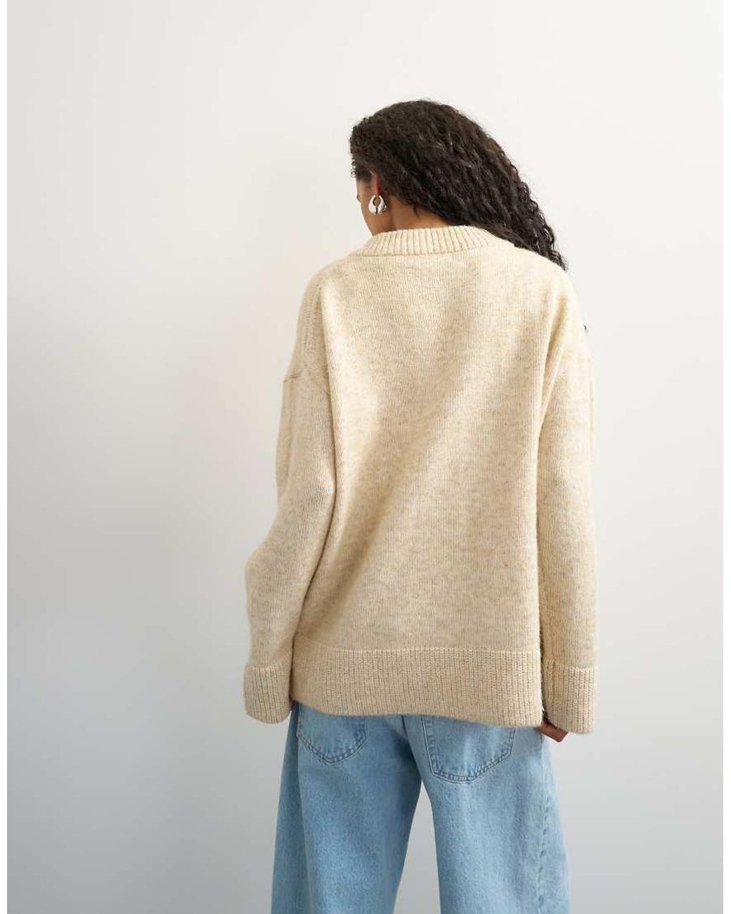 TOPSHOP Brown Knitted Boyfriend Longline Covered Button Cardigan With Wool
