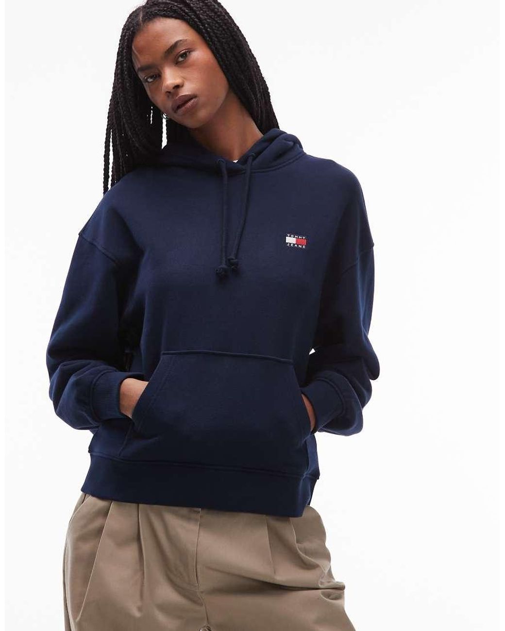 Tommy Hilfiger Blue Badge Logo Boxy Hoodie