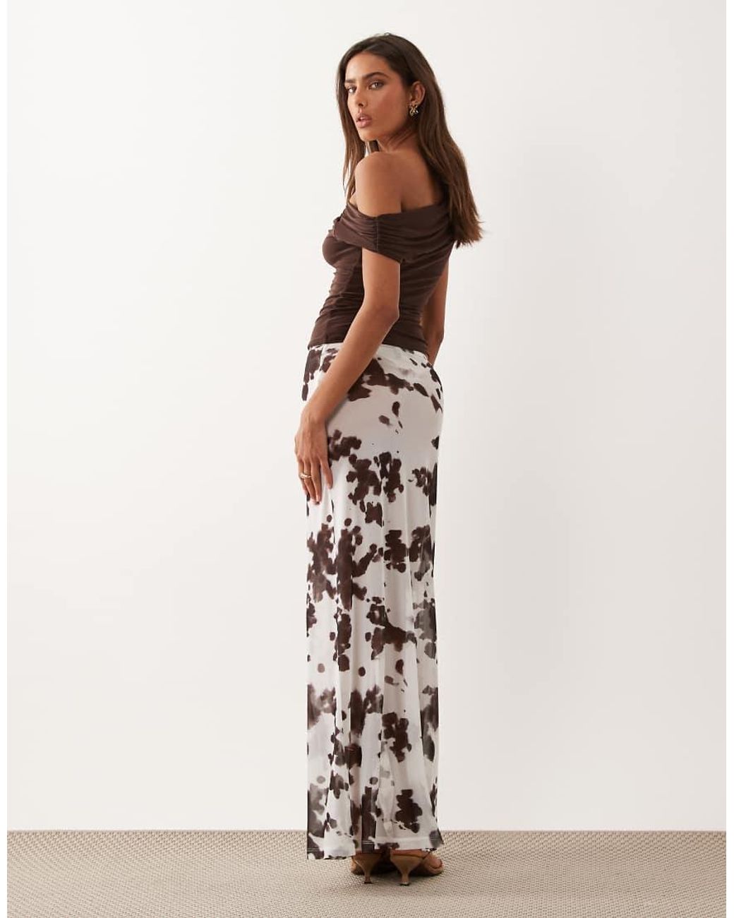 ASOS White Sheer Mesh Maxi Skirt