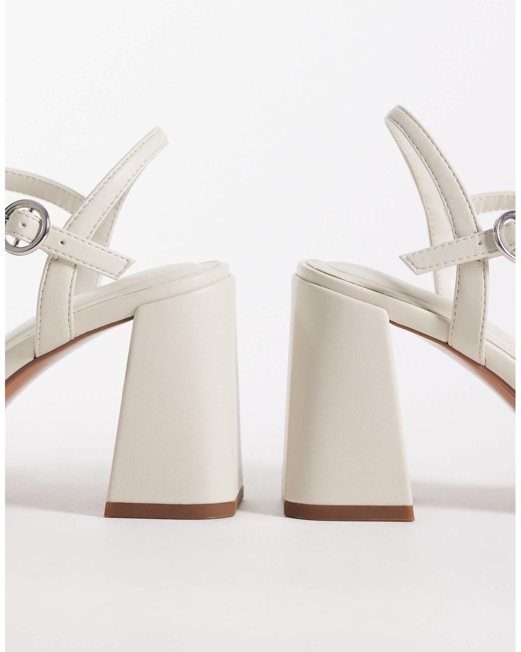 ASOS White Heron Knotted Mid Block Heel Sandals