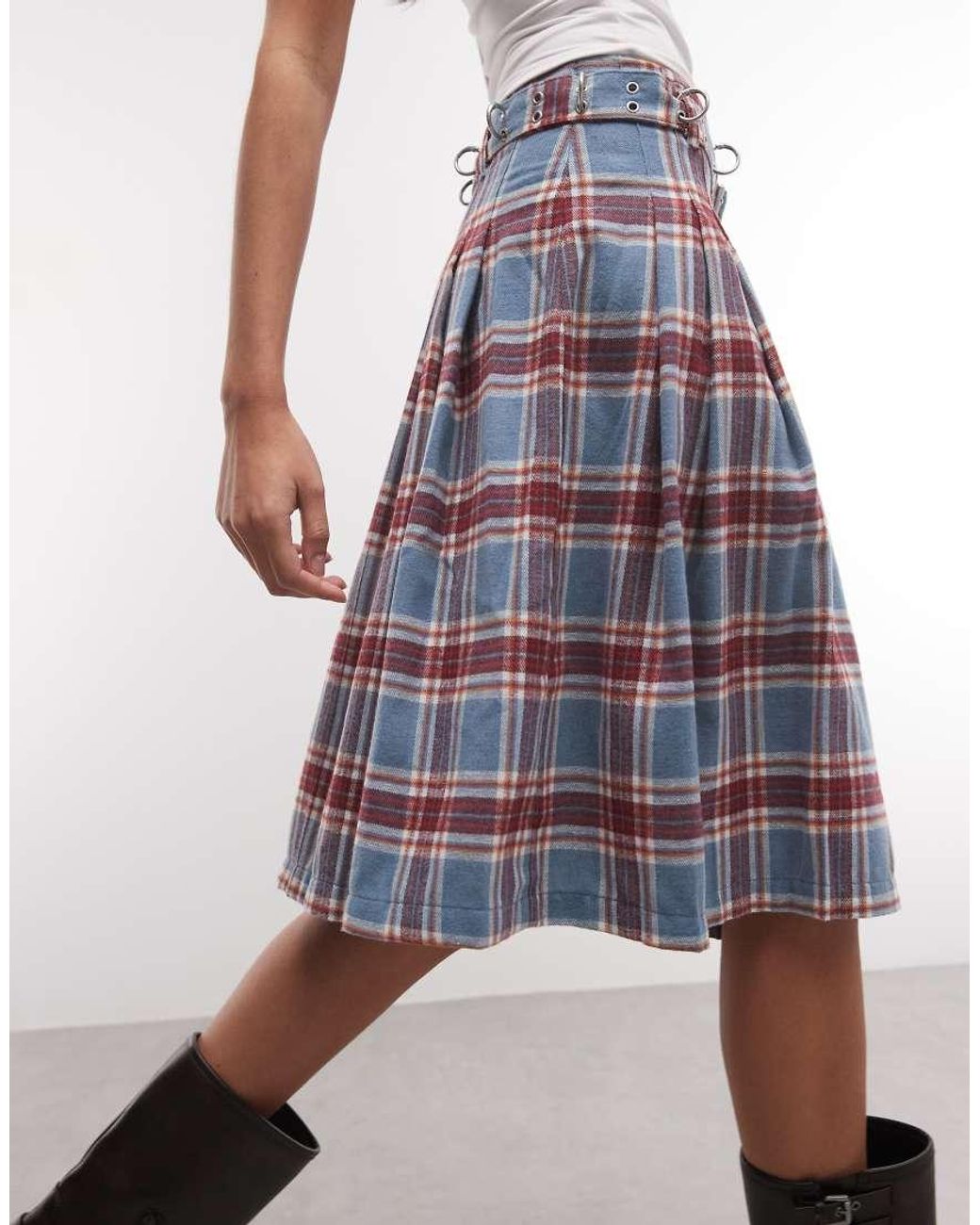 The Ragged Priest White Hardware Detail Midi Kilt