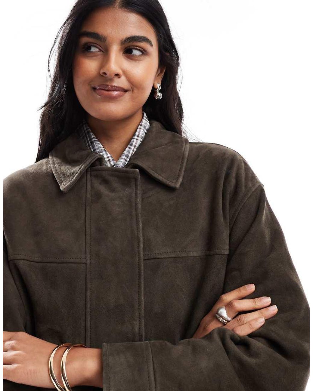 ASOS Black Leather Harrington Jacket