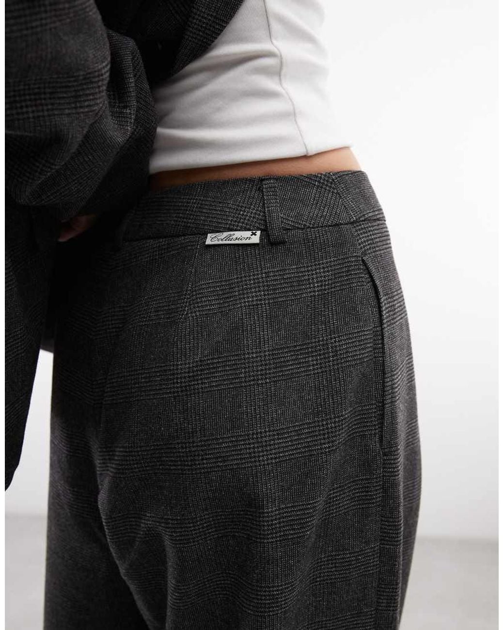 Collusion Black Pleated Wide Leg Trouser