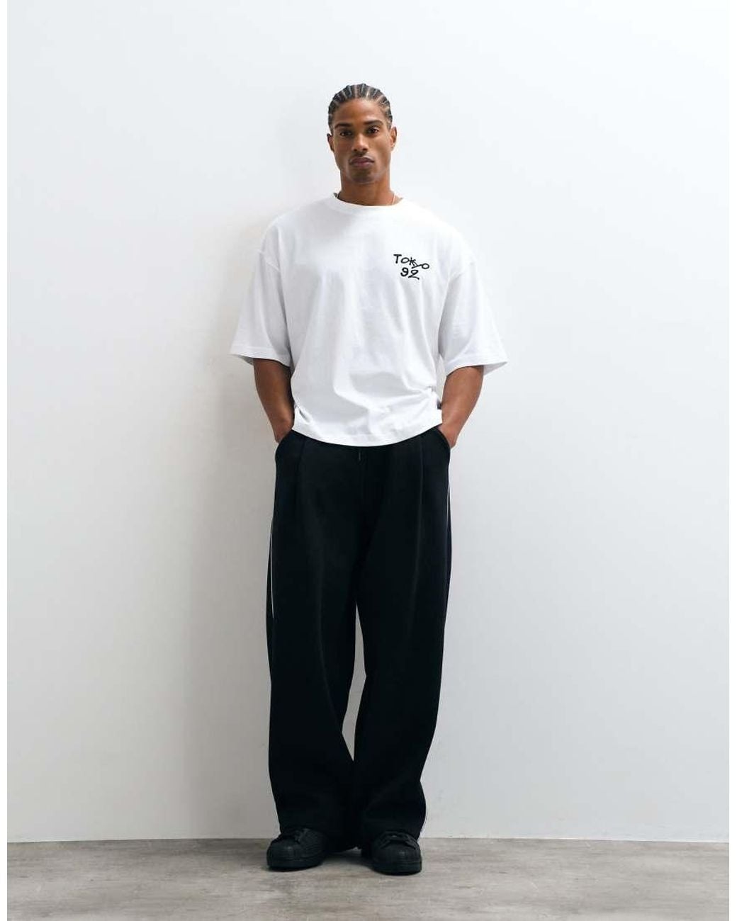 ASOS White Boxy Oversized T-shirt With Tokyo Chest Graphic for men