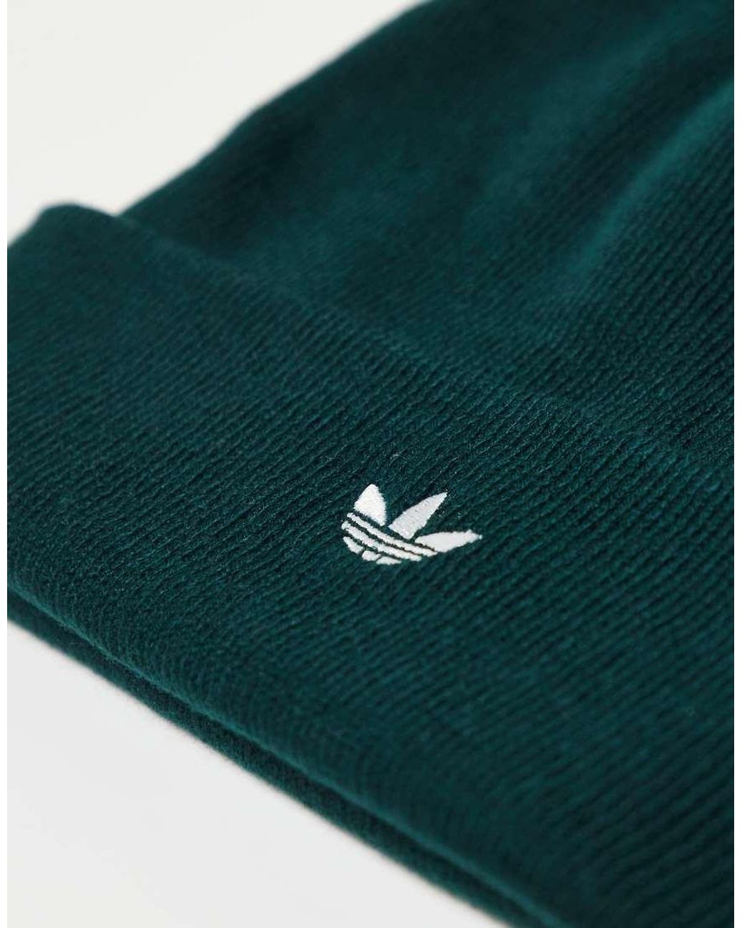 Adidas Originals Green Beanie With Trefoil