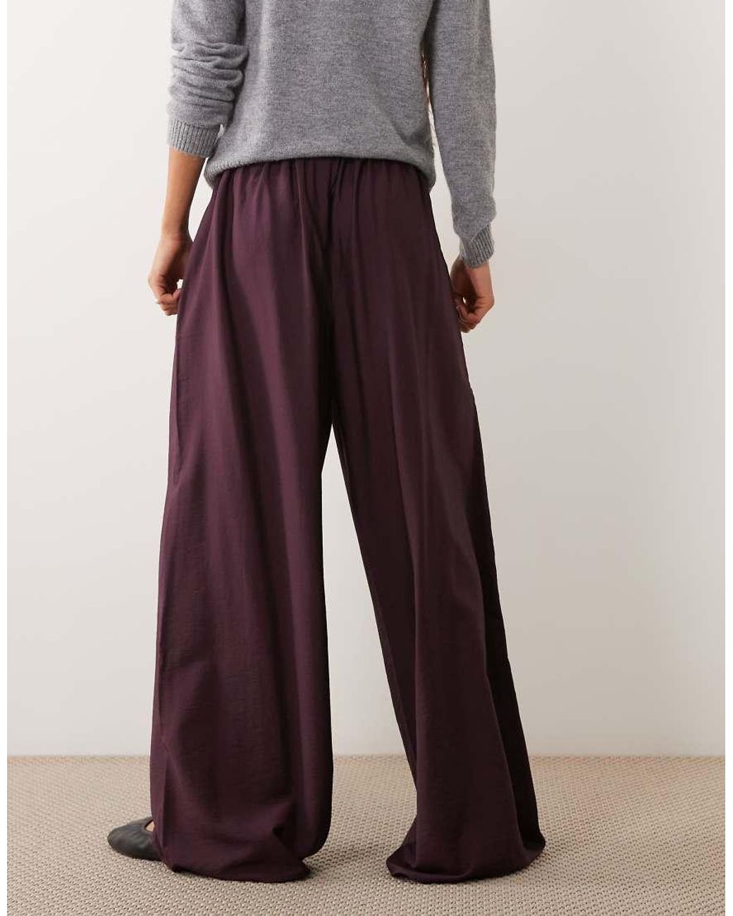 ARKET Gray Drawstring Flowy Palazzo Trousers