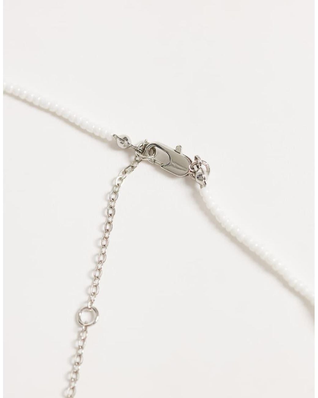 ASOS White 2 Pack Seedbead And Rope Pendant Necklace for men