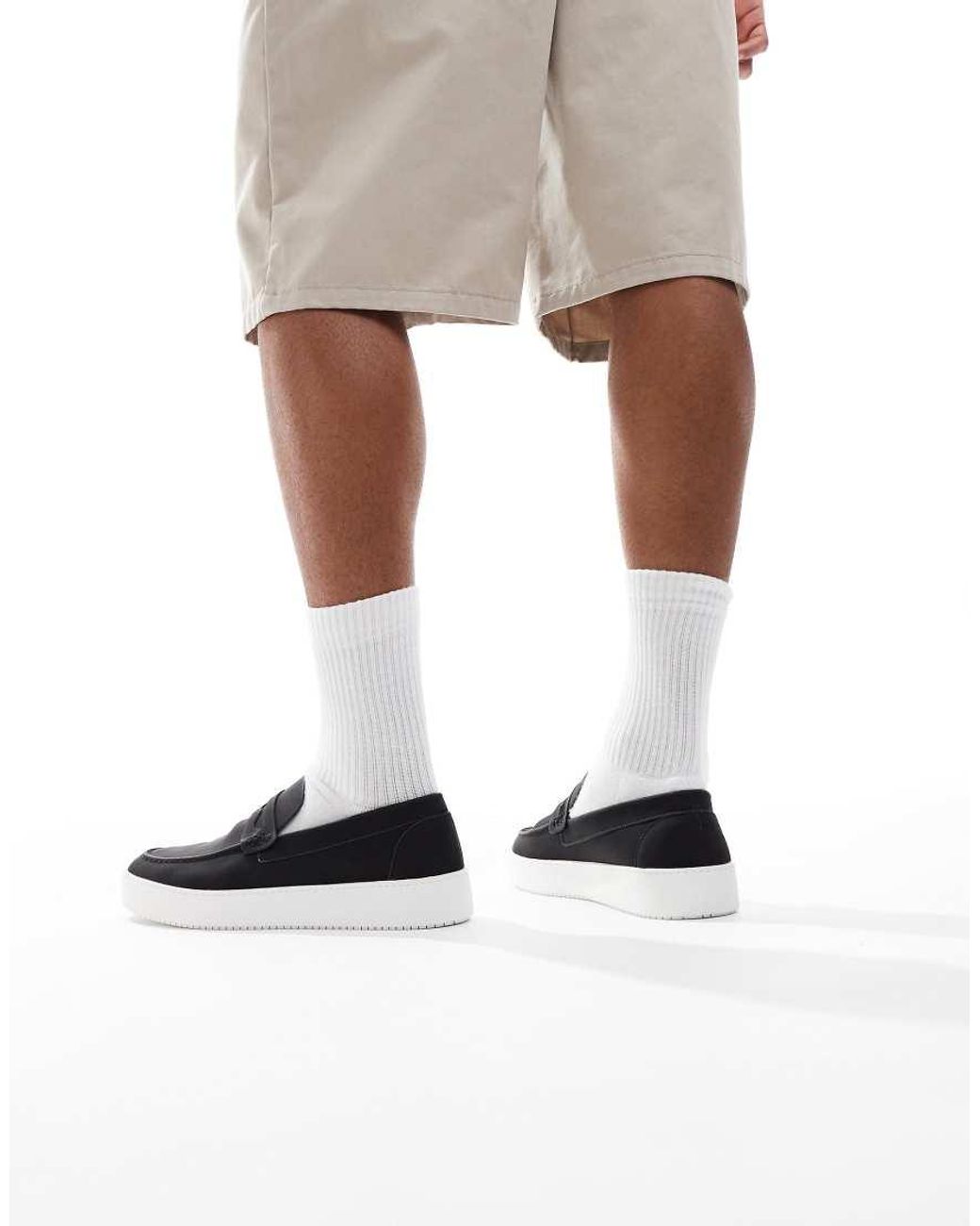 Brave Soul White Faux Suede Loafers for men
