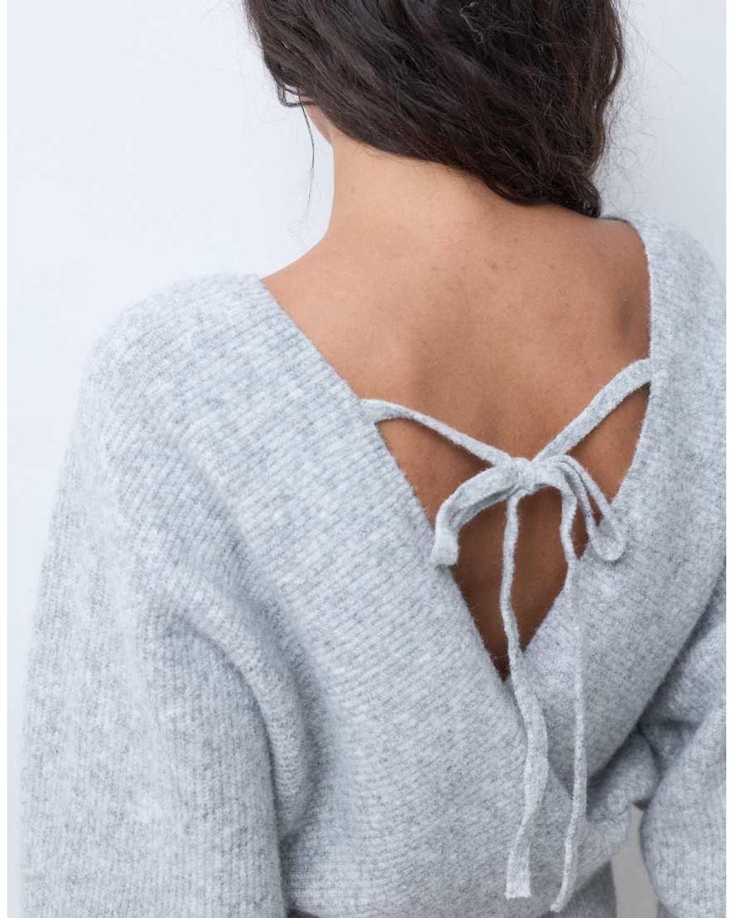 Miss Selfridge Blue Wrap Batwing Sweater