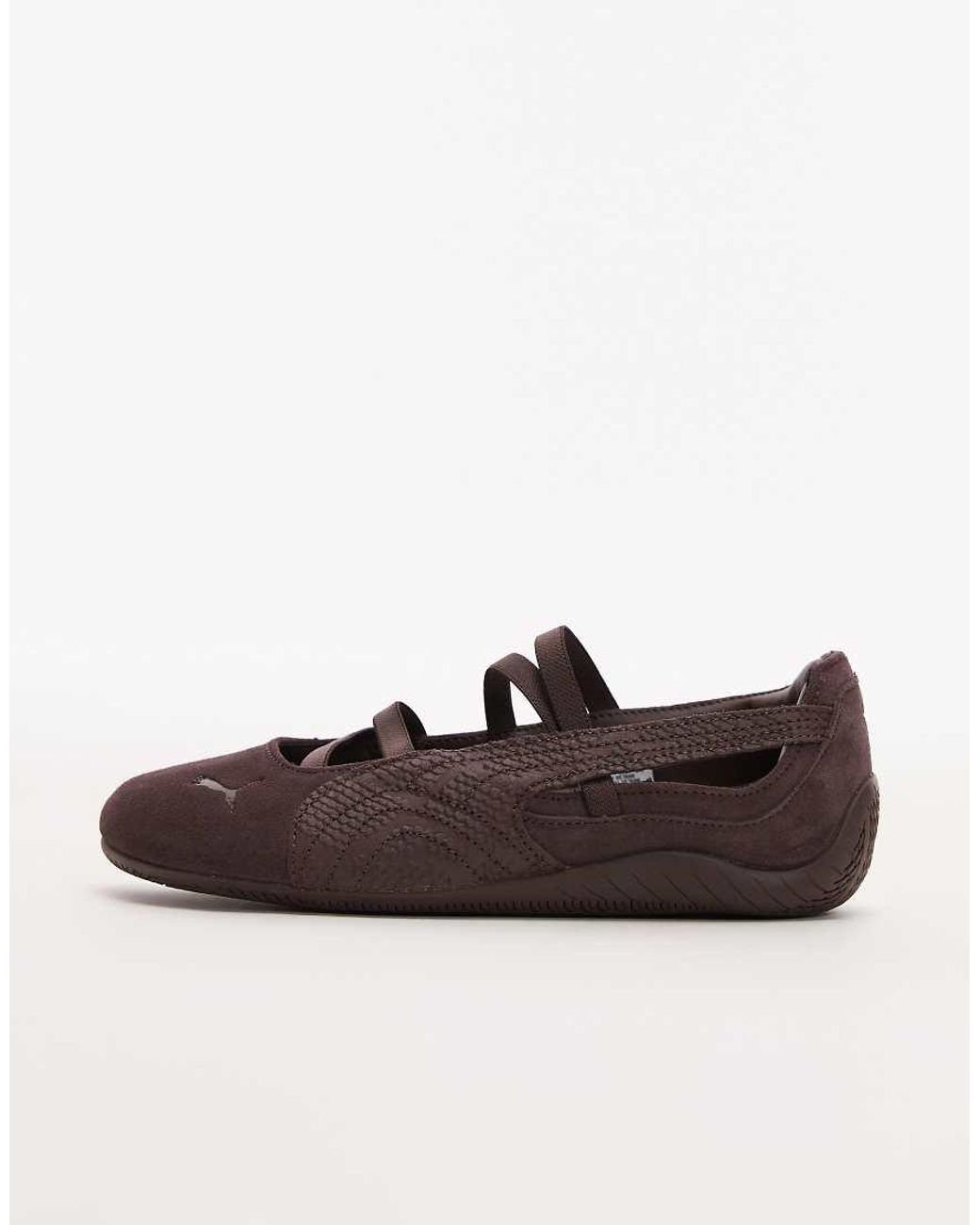 PUMA Brown Speedcat Python Ballet Flats