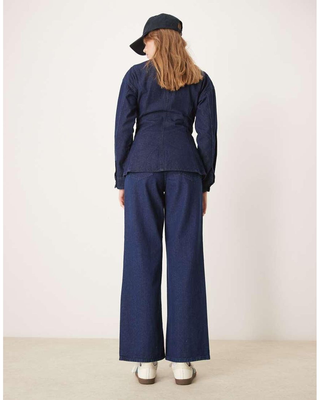 Vila Blue High Waist Wide Leg Jean Co-ord