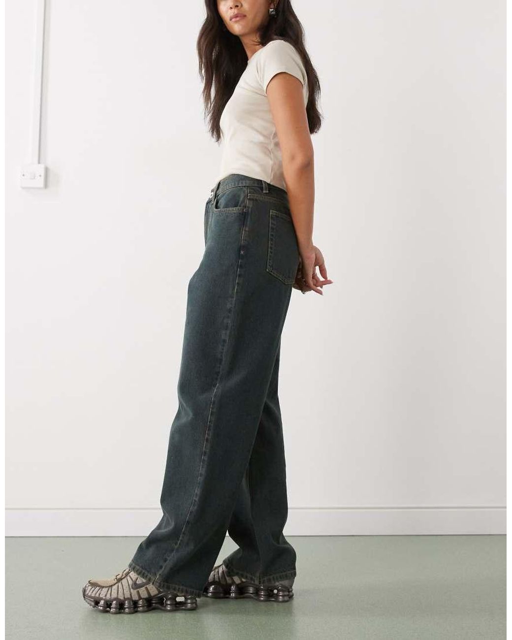 Collusion Black X001 Antifit Mid Rise Jean