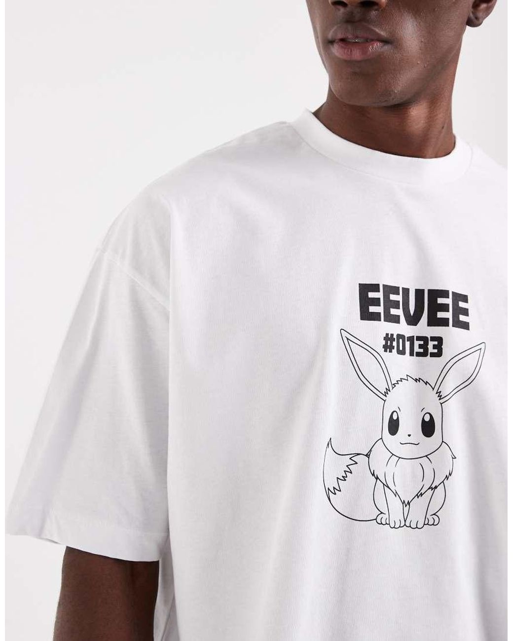 ASOS White Oversized T-shirt With Pokemon Eevee Print for men