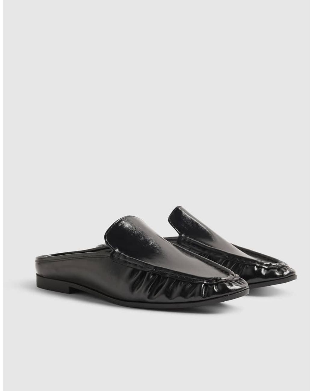 River Island White Backless Ruched Loafer
