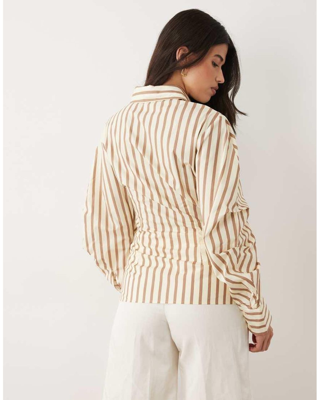 ASOS Natural Cinched Wrap Cocoon Sleeve Shirt