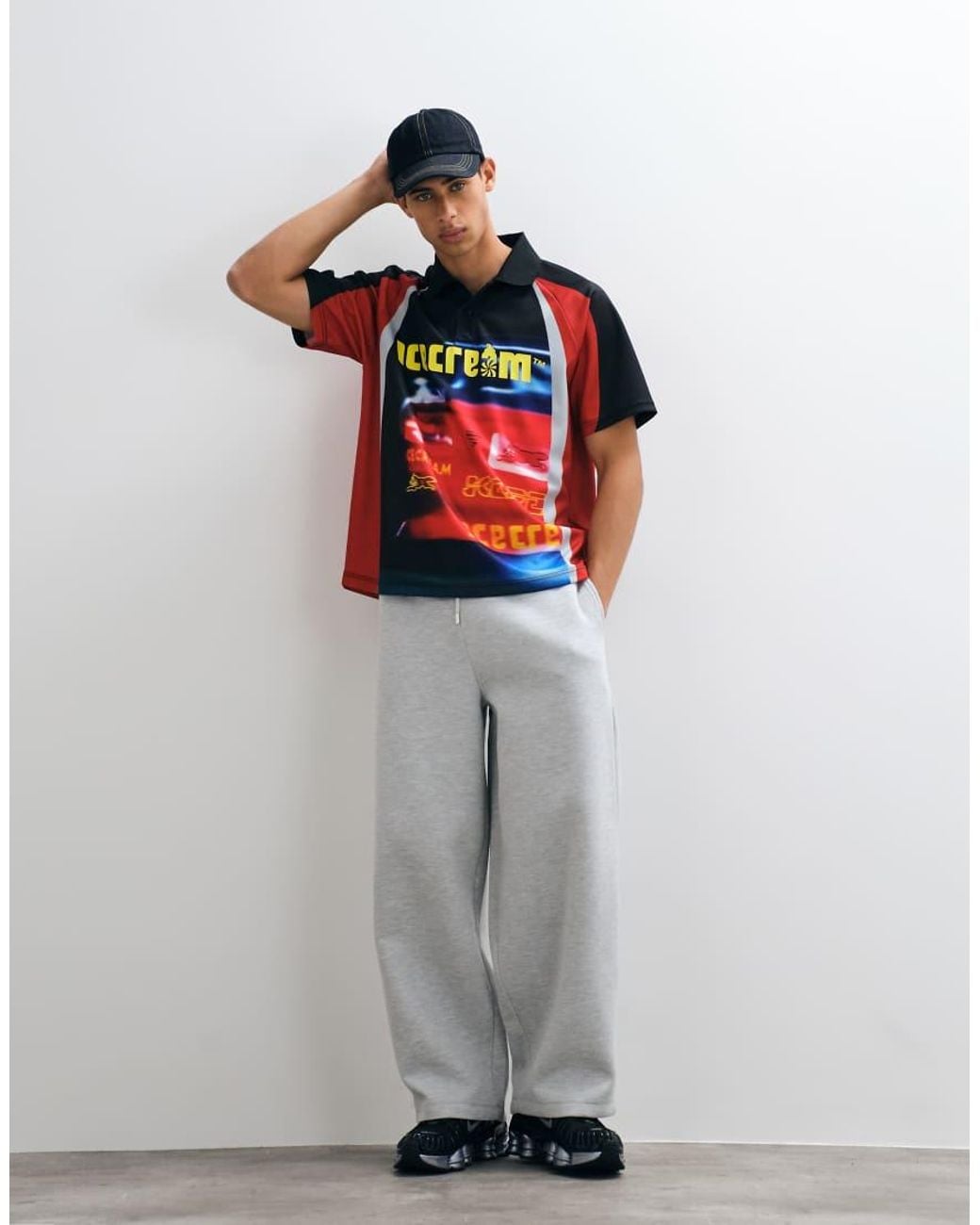 ICECREAM Red Drift Football Shirt for men