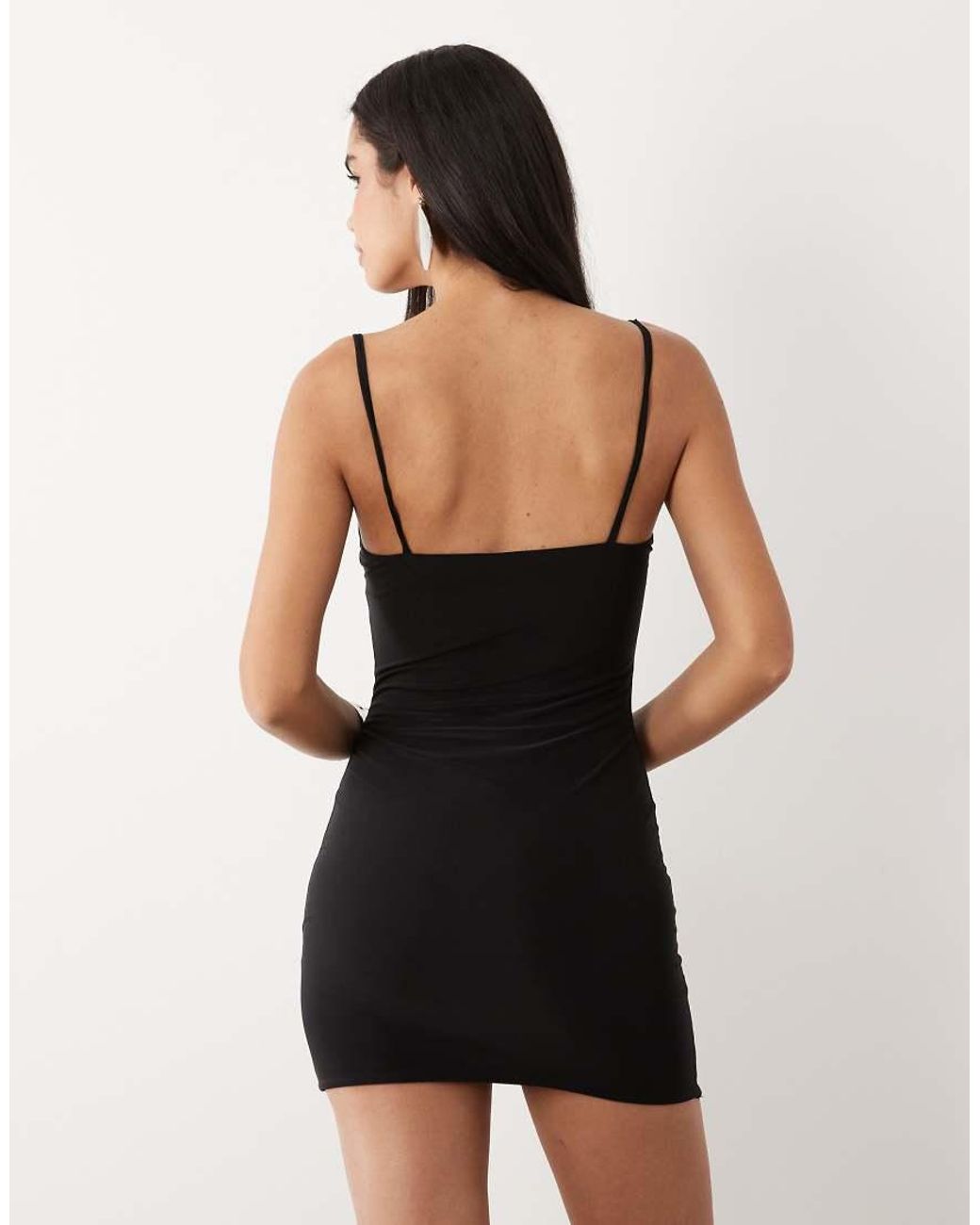 Missy Empire Natural Double Sculpted Slinky Thin Strap Cami Mini Dress