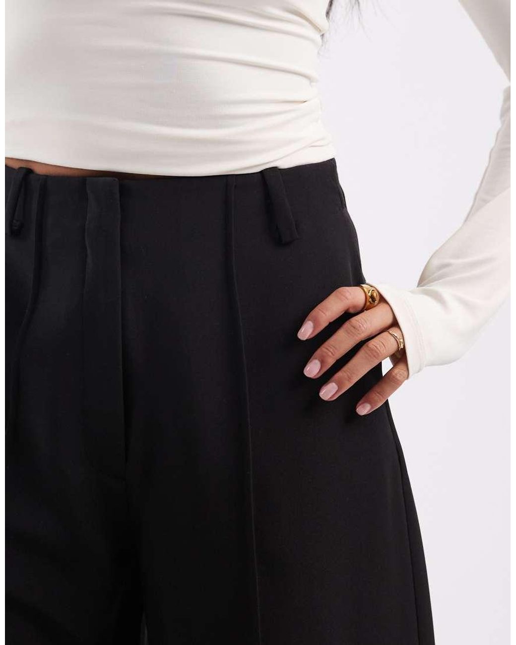 ASOS Black Tailored Extreme Cocoon Pintuck Trousers