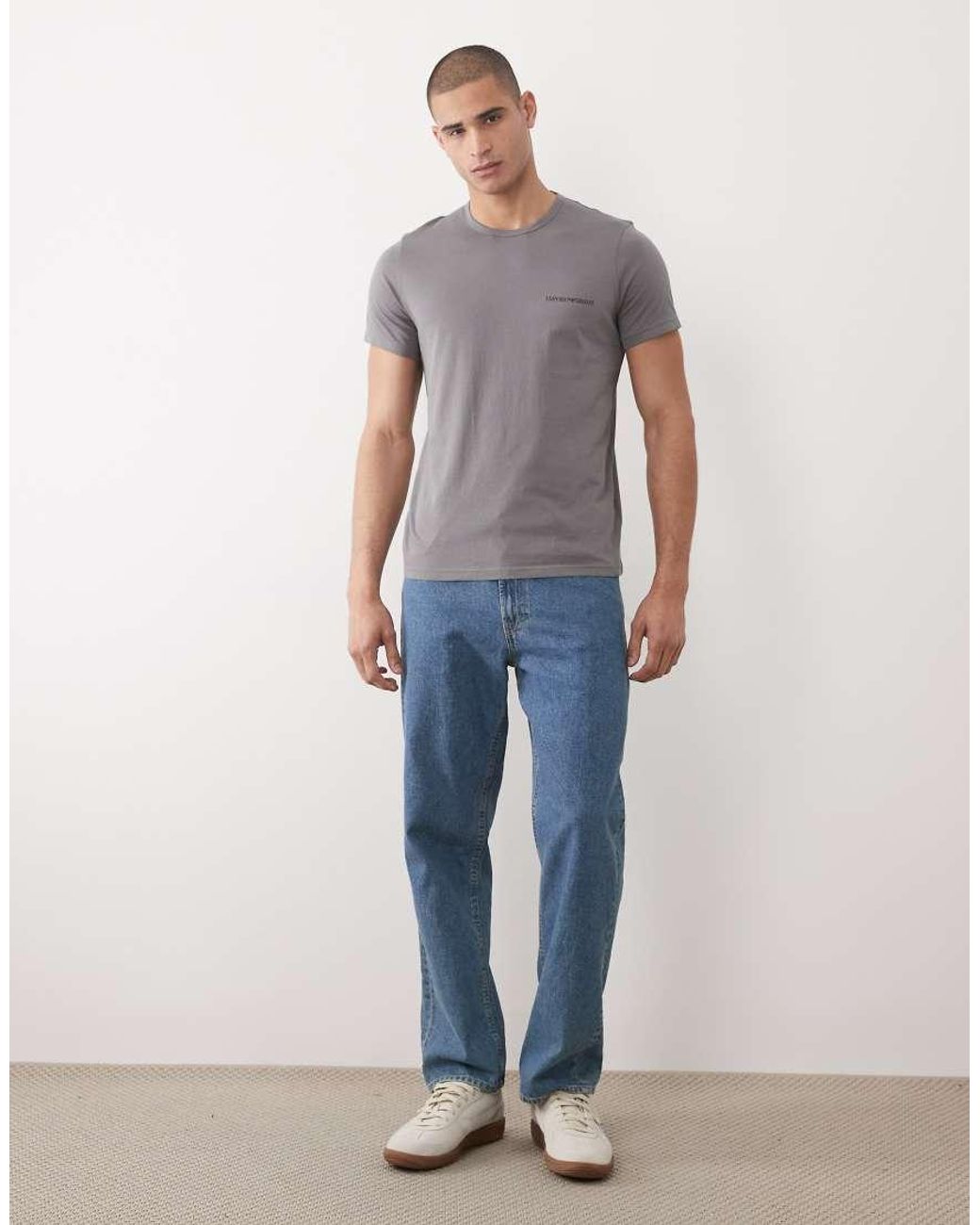 Emporio Armani Blue Bodywear 2 Pack Logo T-shirts for men