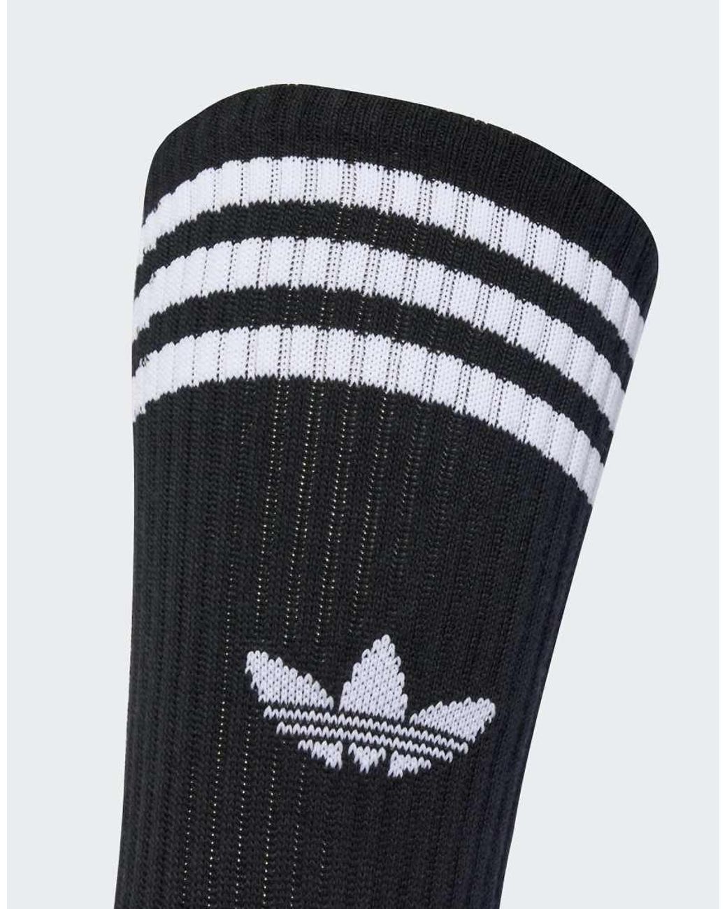 Adidas Originals Black 3-Stripes High Crew Socks 3 Pairs