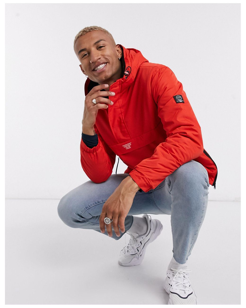 Bershka Fleece Overhead Windbreaker 