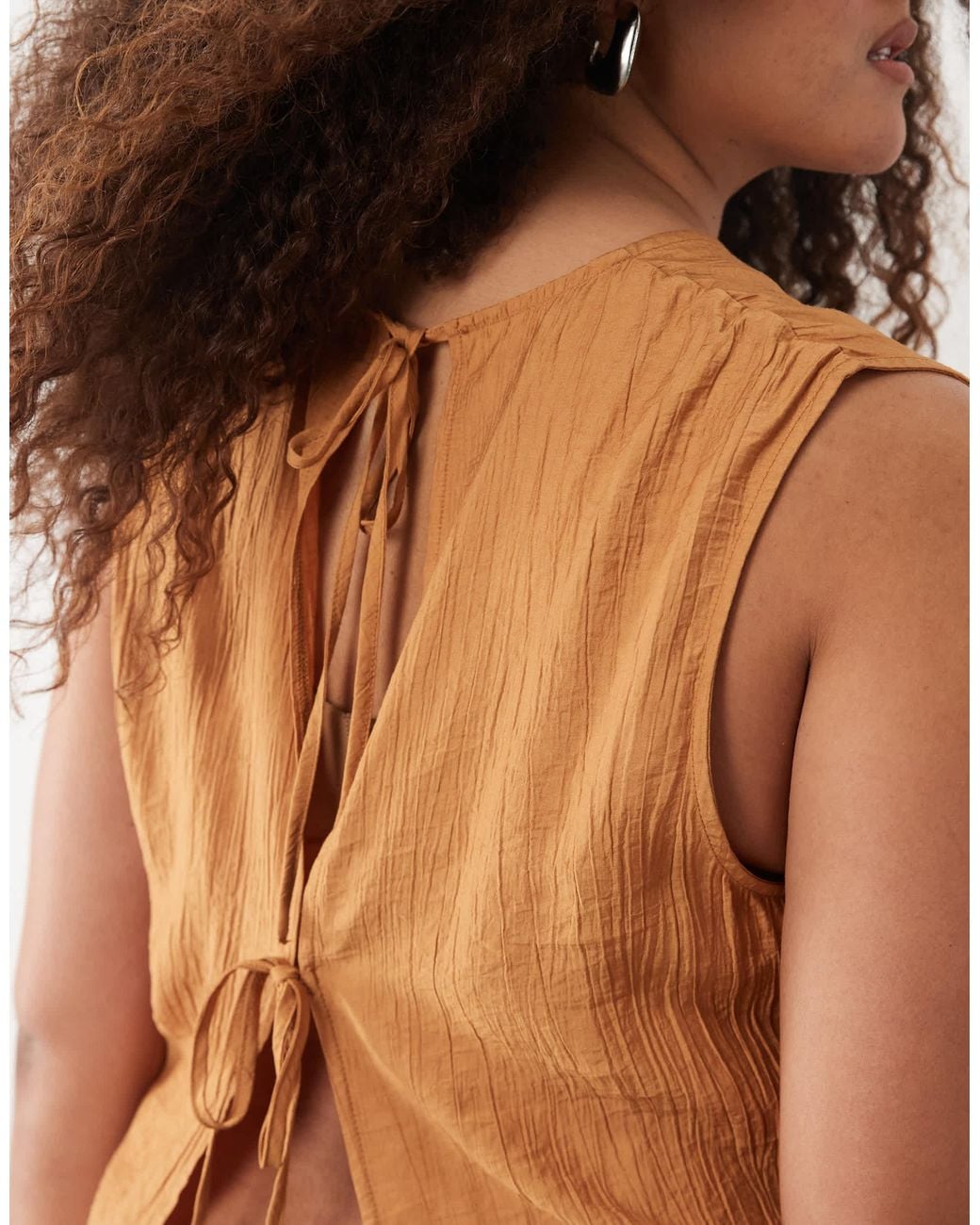 ASOS Brown Asos Design Curve Crinkle Shell Top