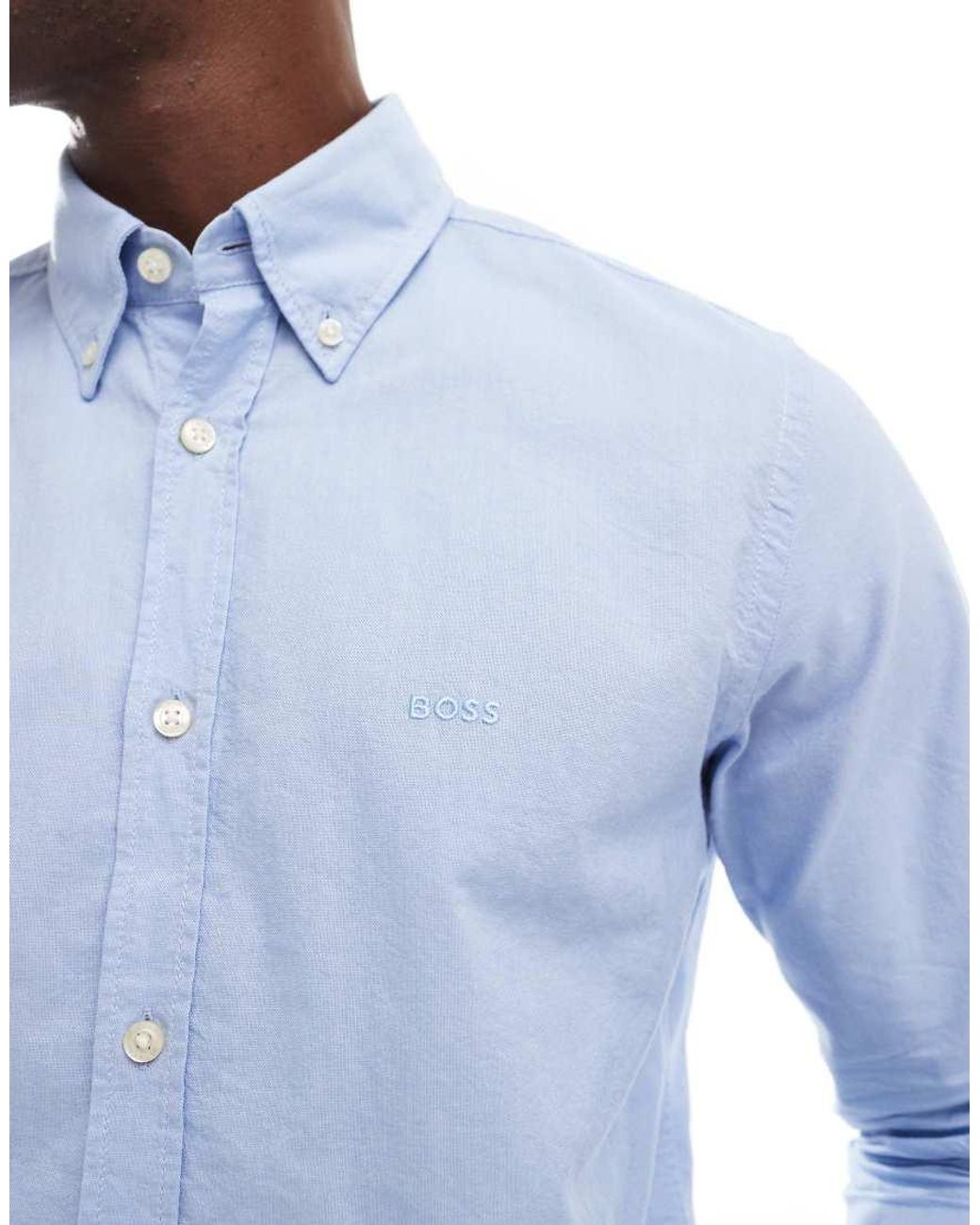 Boss Blue Rickert Oxford Long Sleeve Shirt for men