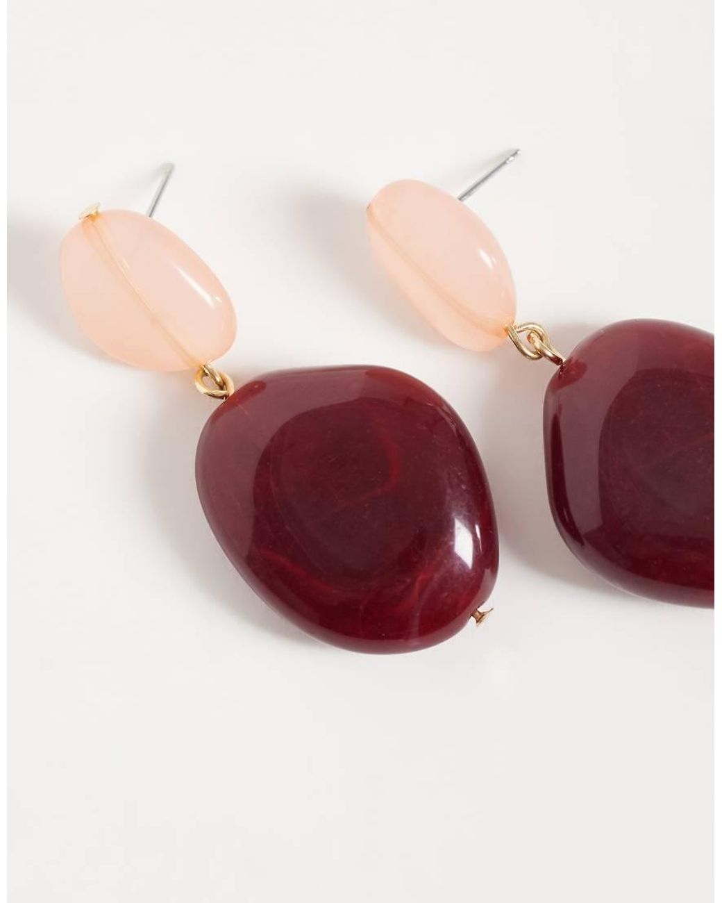 Accessorize Red Contrast Resin Drop Earrings