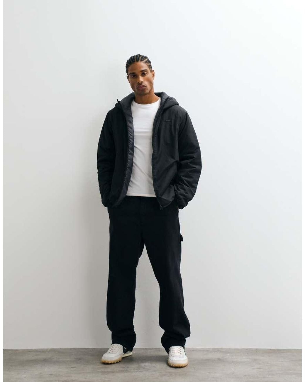 JJ Rebel Blue Hooded Puffer With Small Logo Detail for men
