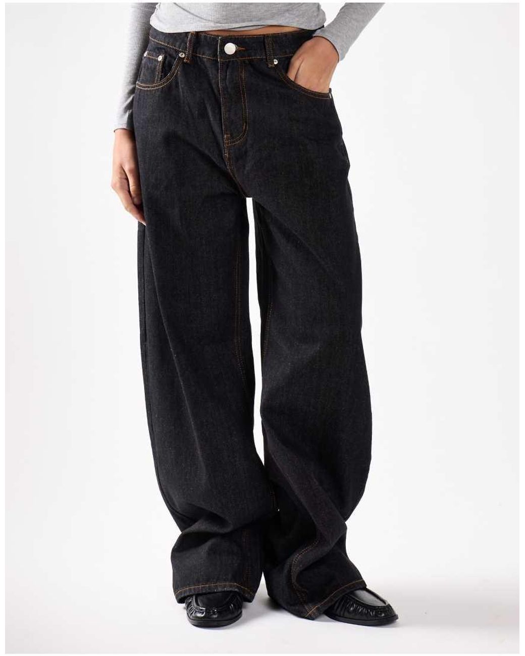 Glamorous White Relaxed Wide Leg Denim Jeans