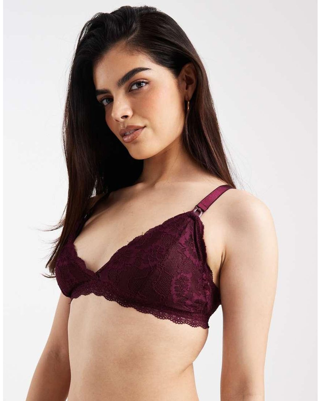 Mama.licious Purple Mamalicious Maternity Soft Lace Nursing Bralette
