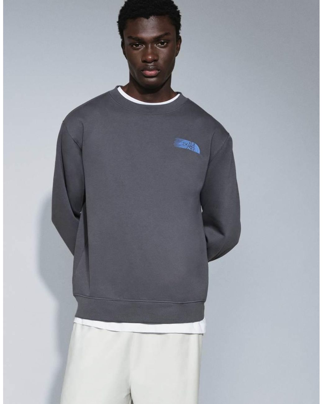 The North Face Gray Retro Trail Relaxed Crew for men
