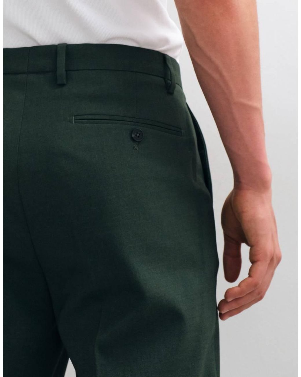 ASOS Green Tapered Suit Trousers for men
