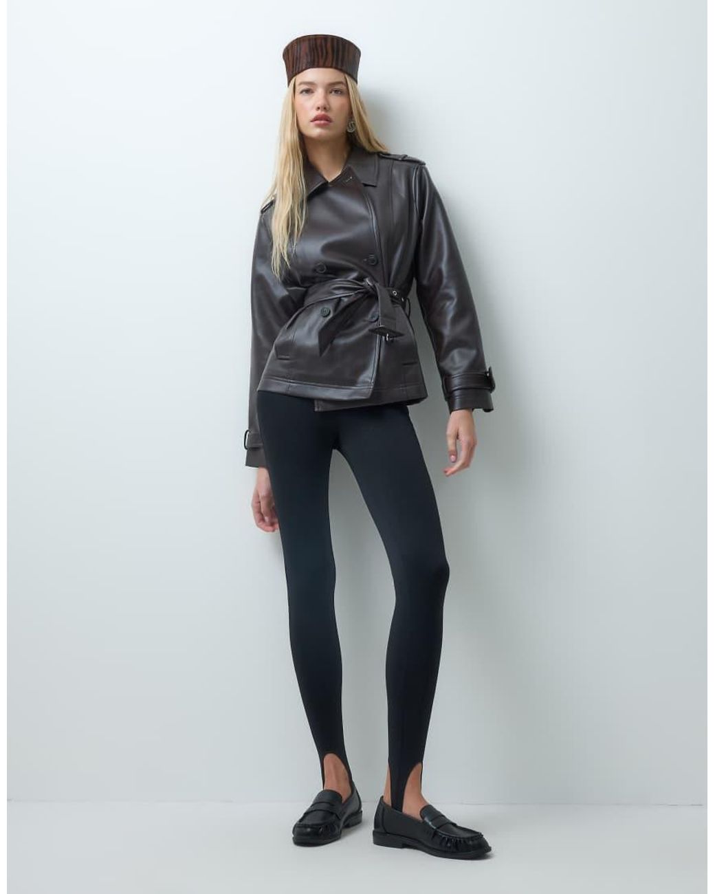 Vero Moda Black Leather Look Jacket With Waist Belt