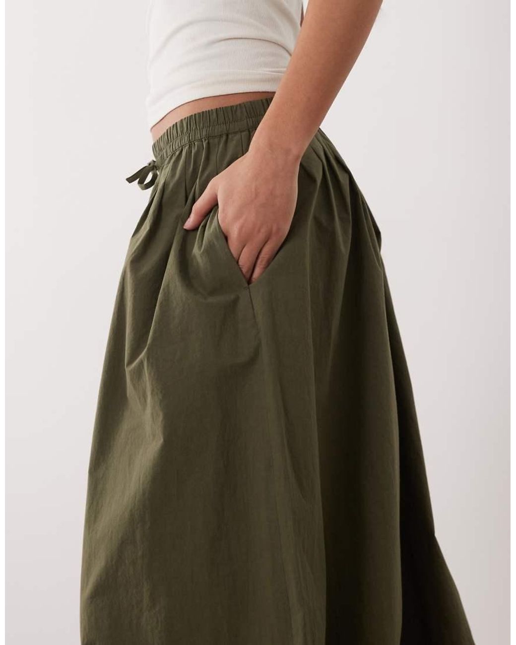 ARKET Green Pure Cotton Balloon Pants