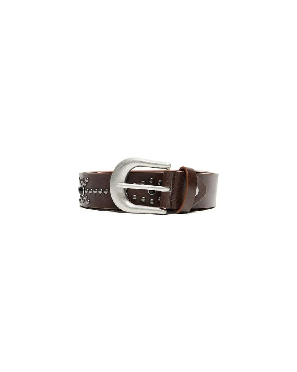 Bershka Brown Studded Cowboy Belt for men