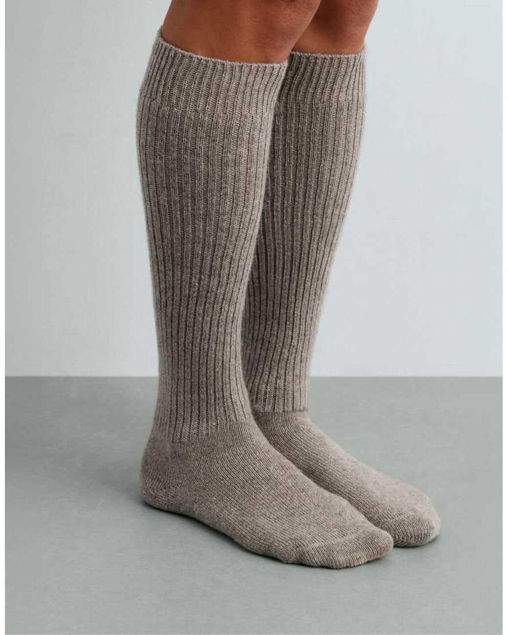 Oysho Green 22% 10% Wool Long Socks