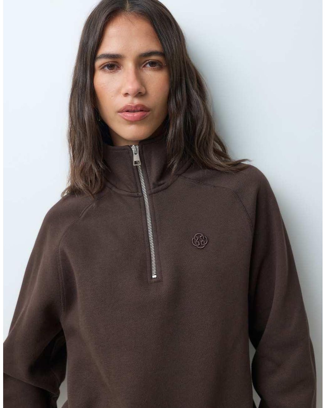 Gant Brown Half Zip Sweatshirt