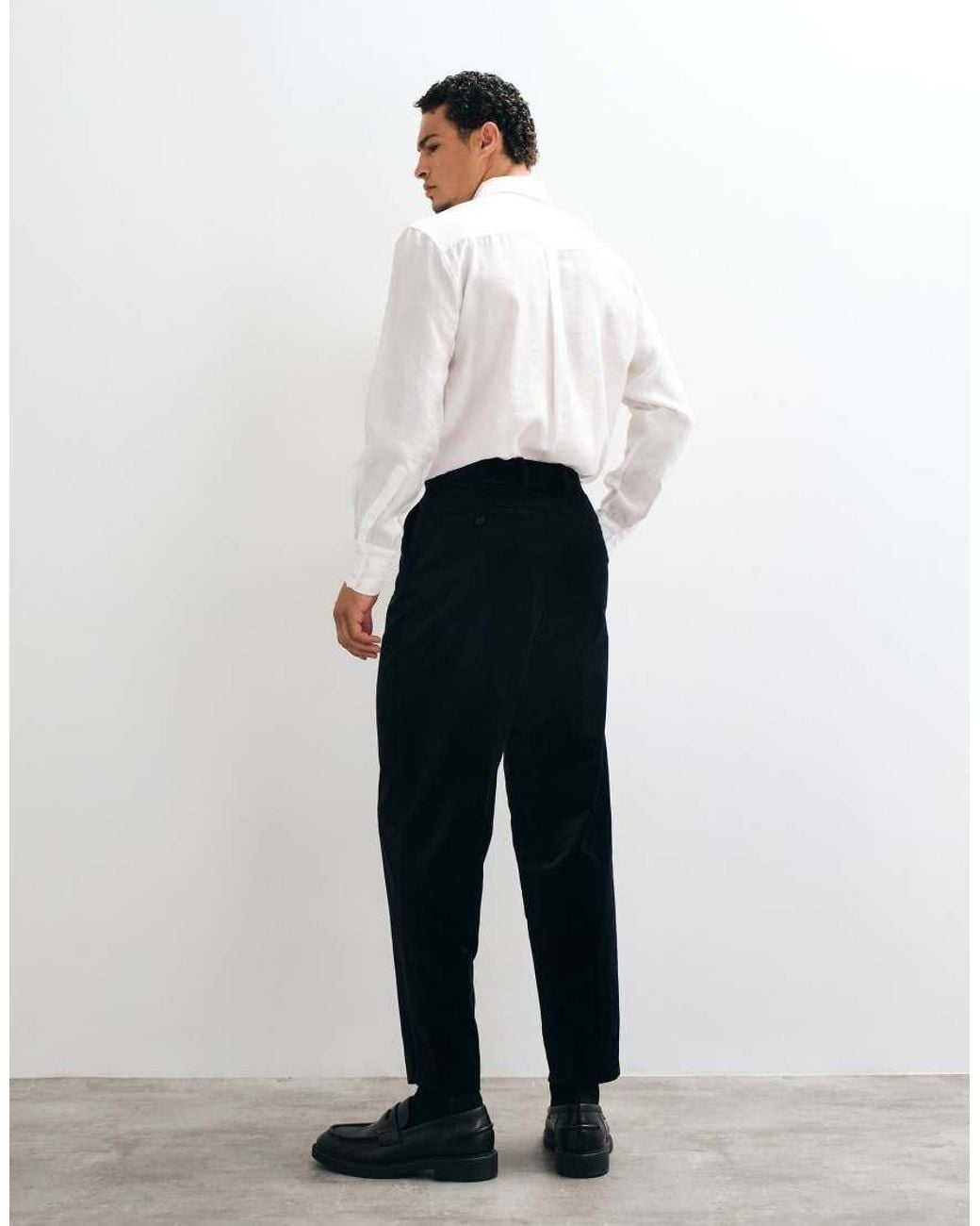 ASOS Gray Relaxed Tapered Pleat Front Suit Trousers for men