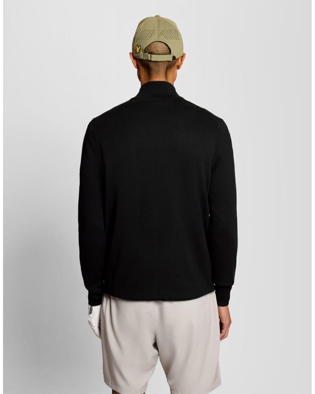Lyle & Scott Black Mid Knits Golf Polyblend Quarter Zip Jumper for men