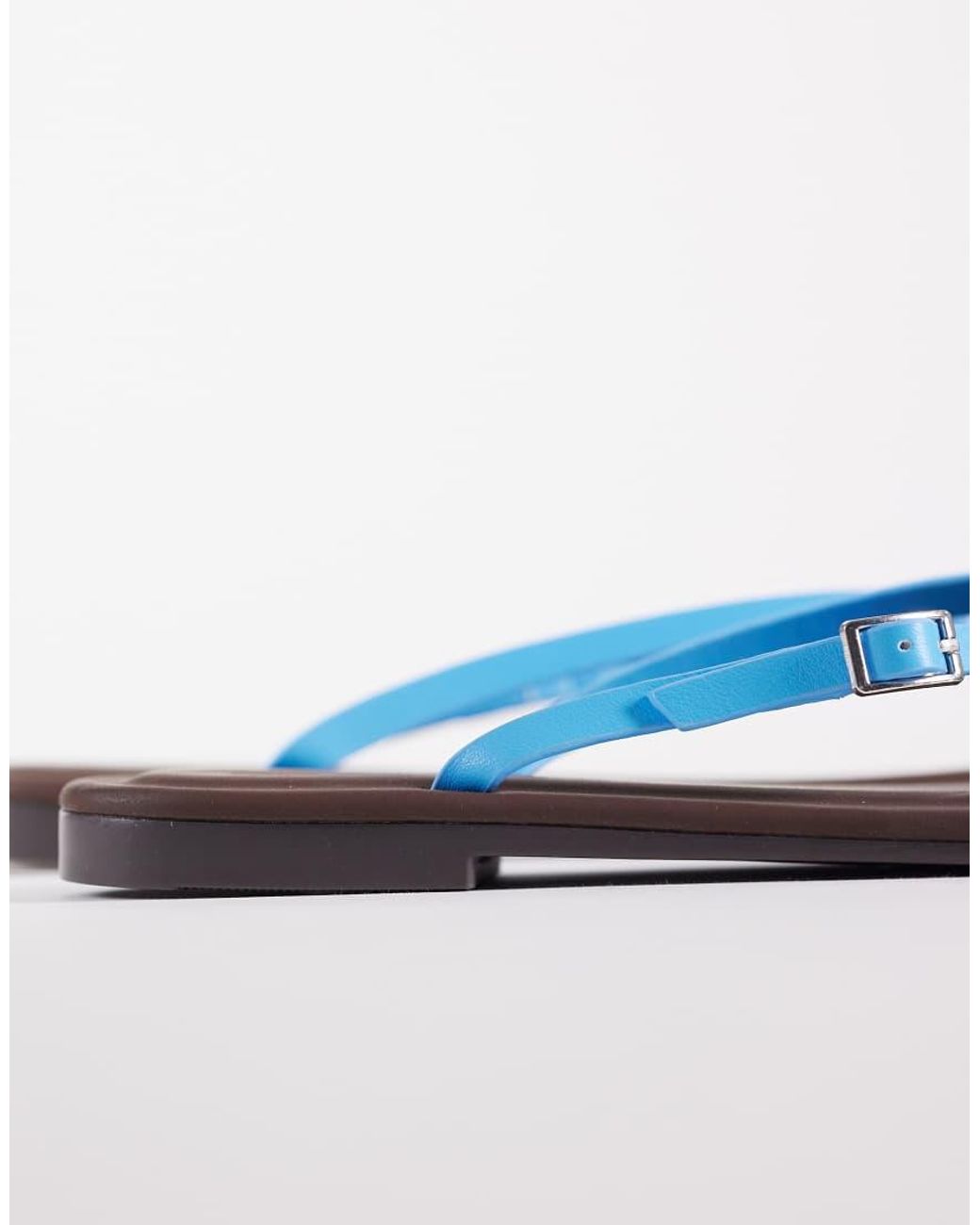 ASOS Blue Fitz Skinny Strap Flip Flops