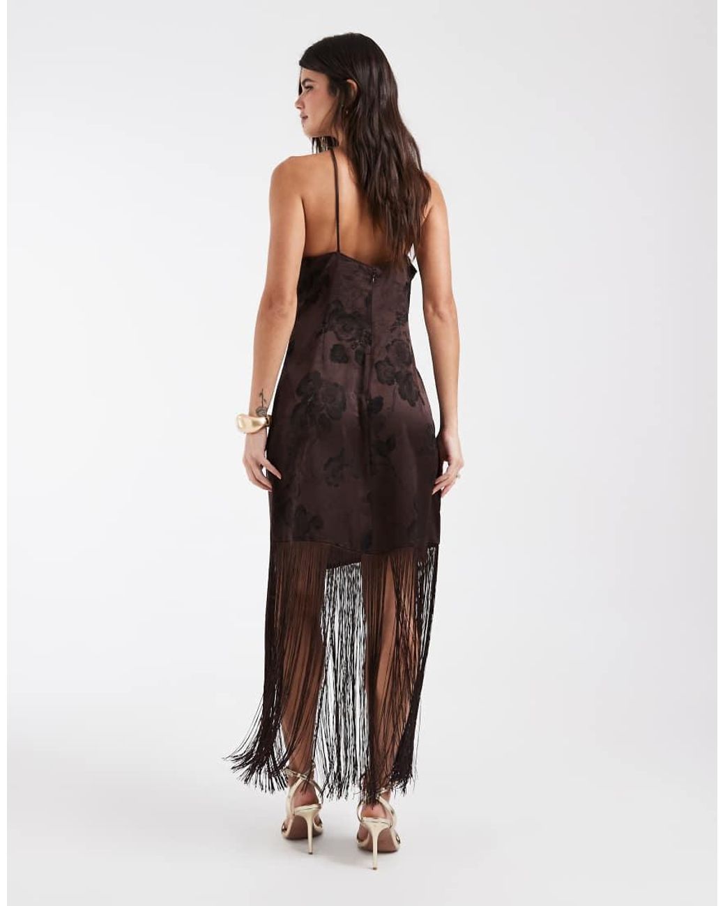 Vero Moda Multicolor Cami Strap Mini Dress With Fringe Detail Skirt