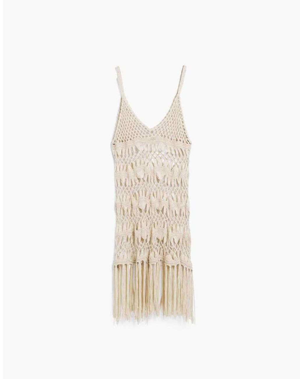 Desigual Natural Crochet Sarong With Appliques