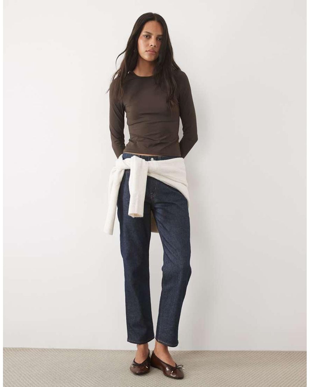 New Look Blue Long Sleeve Polyamide Top