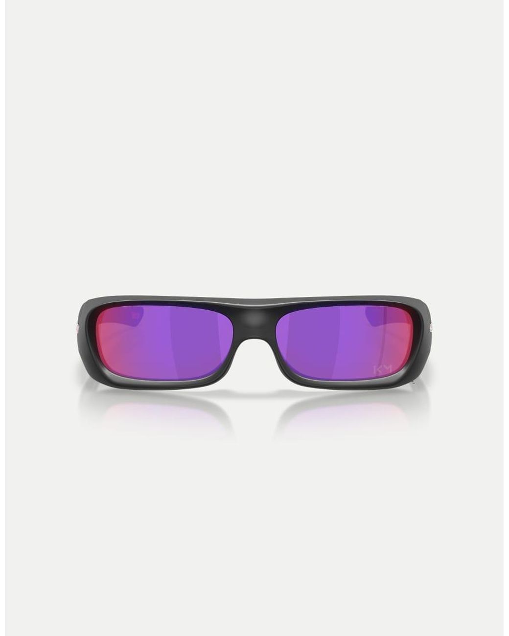 Oakley Purple Kylian Mbappé Signature Series Permian Rectangle Sunglasses With Mirrored Lens