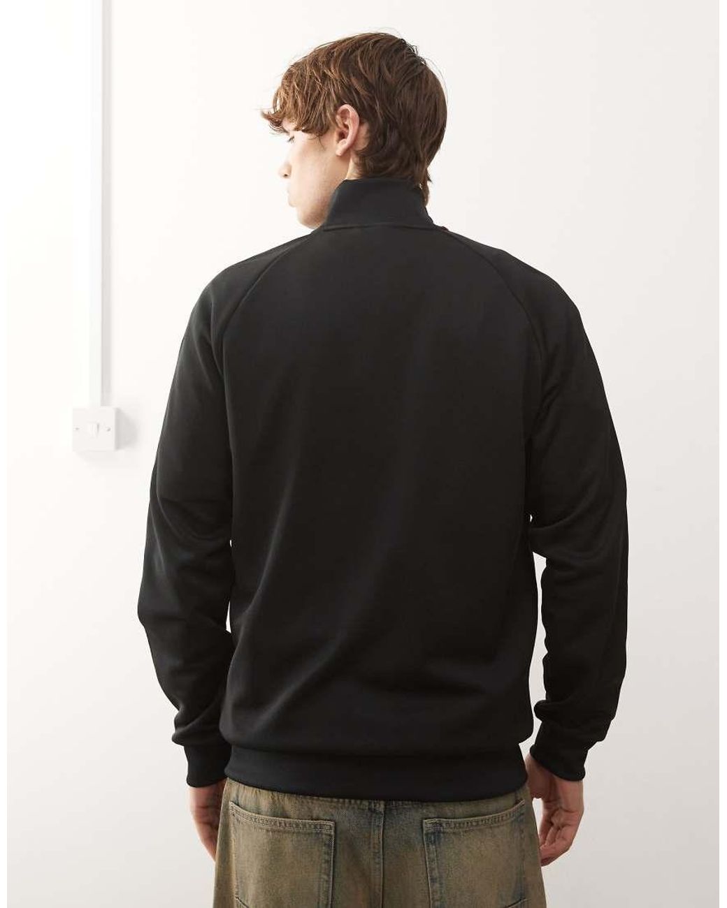 Adidas Originals Black Adidas Football Manchester United Full Zip Jacket for men