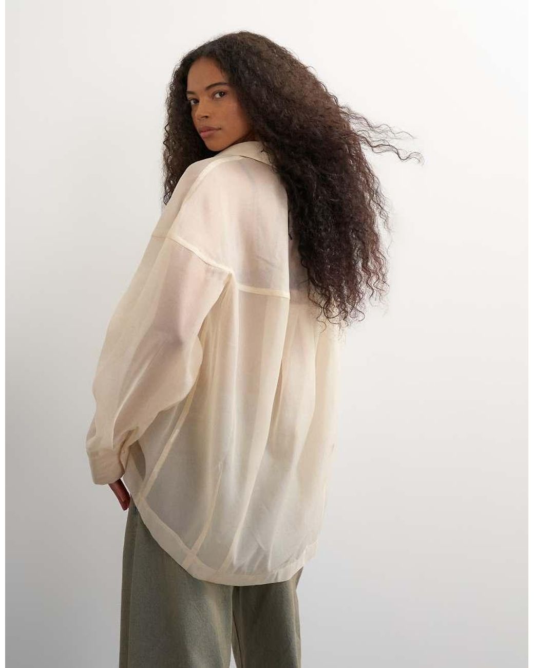 TOPSHOP Natural Organza Shirt