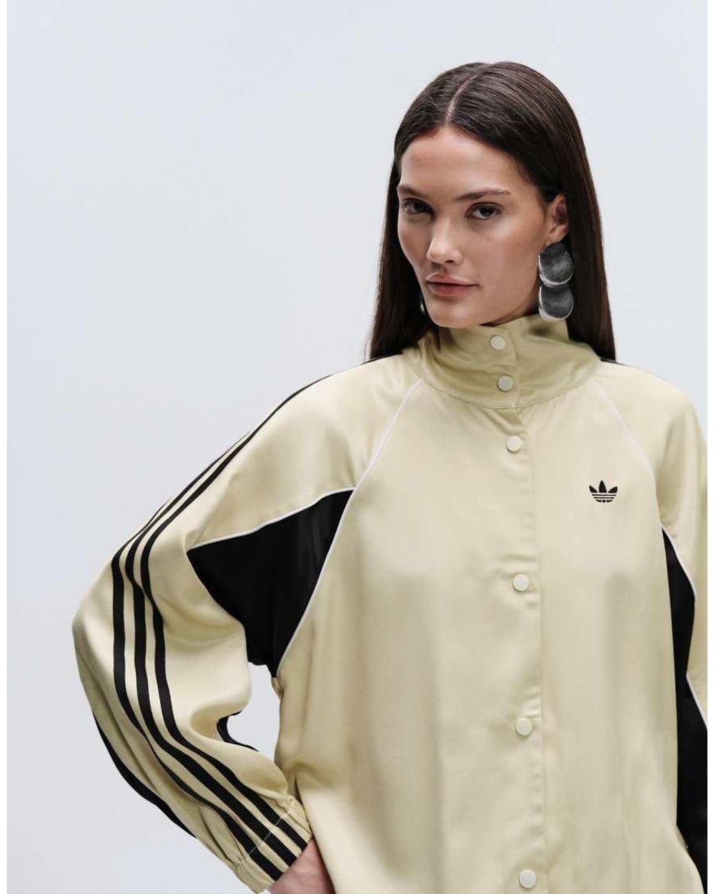 adidas Originals x ASOS Natural Oversized Funnel Neck Track Top