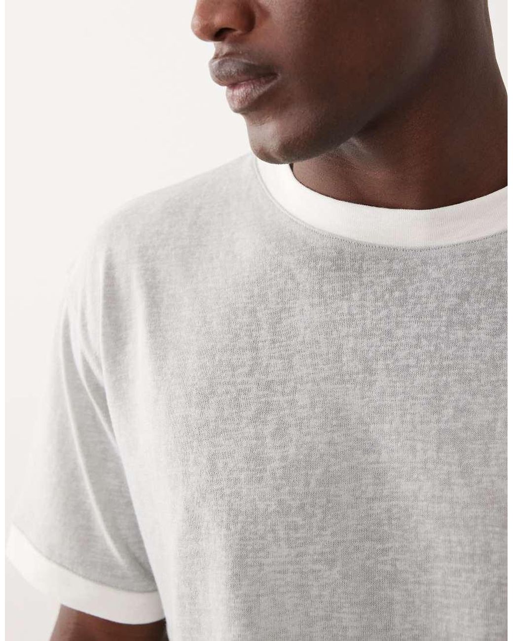 ASOS Gray Relaxed T-shirt With Contrast Ringer for men